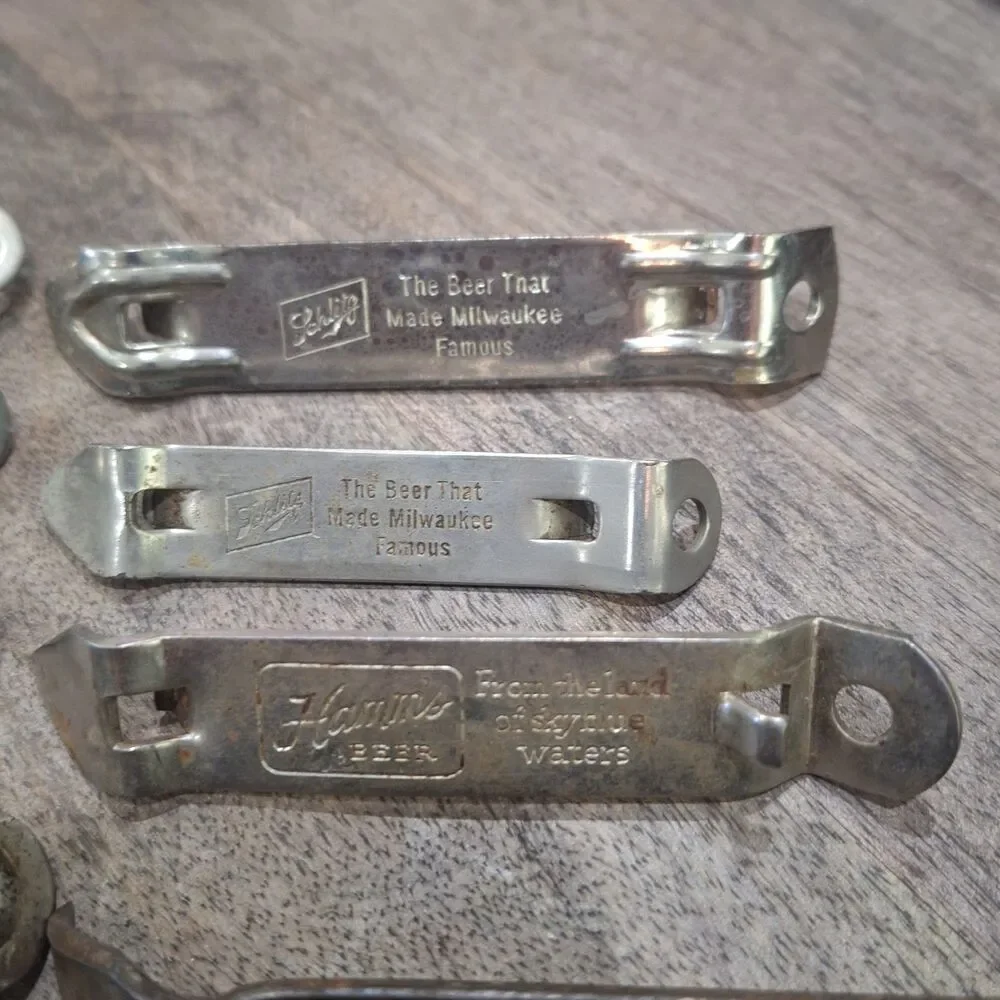 Vintage Metal Bottle Openers Beer Lot of 9 Stag, Falstaff, Pabst, Hamm, Schlitz